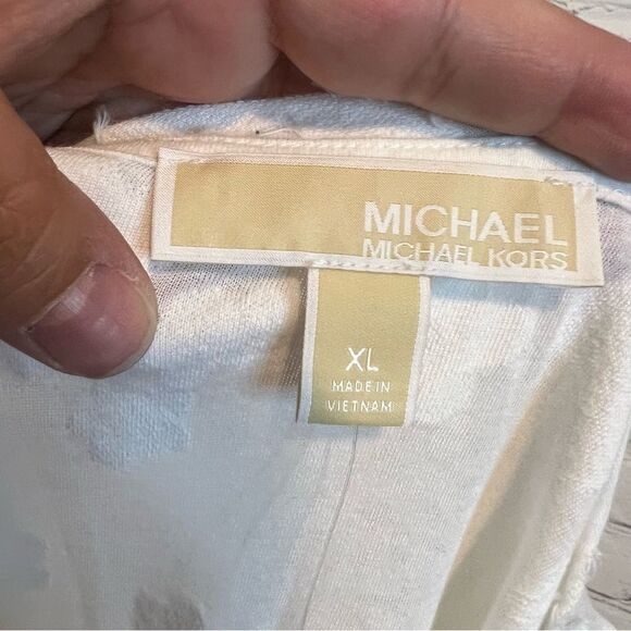 MICHAEL Michael Kors White Womens Frayed Sleeveless Blouse size XL New with tags - Picture 4 of 5